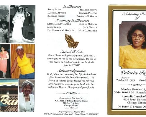 Valoria Taylor Obituary