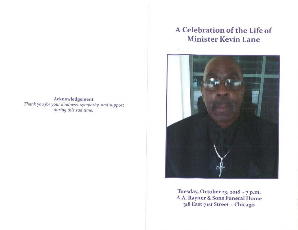 Minister Kevin Lane Obituary