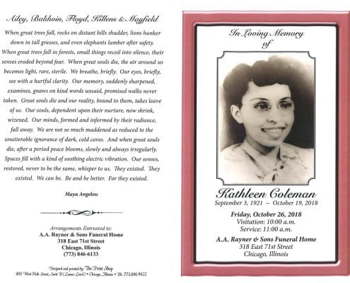 Kathleen Coleman Obituary