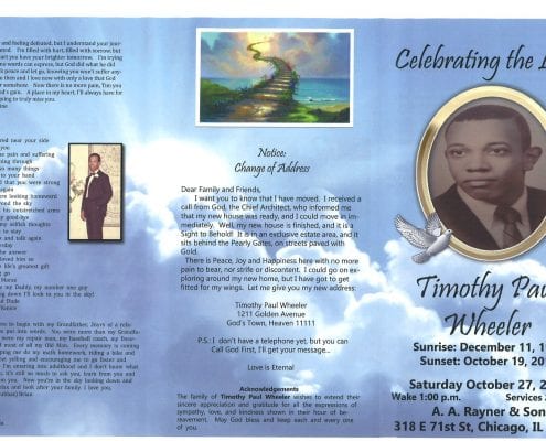 Timothy Paul Wheeler Obituary