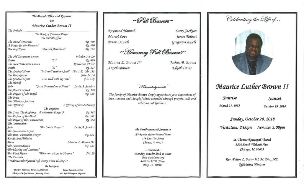 Maurice Luther Brown II Obituary