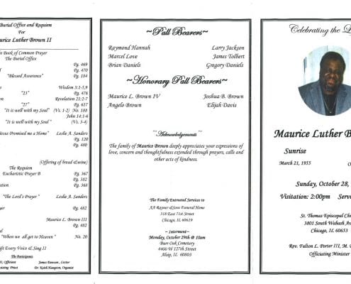 Maurice Luther Brown II Obituary