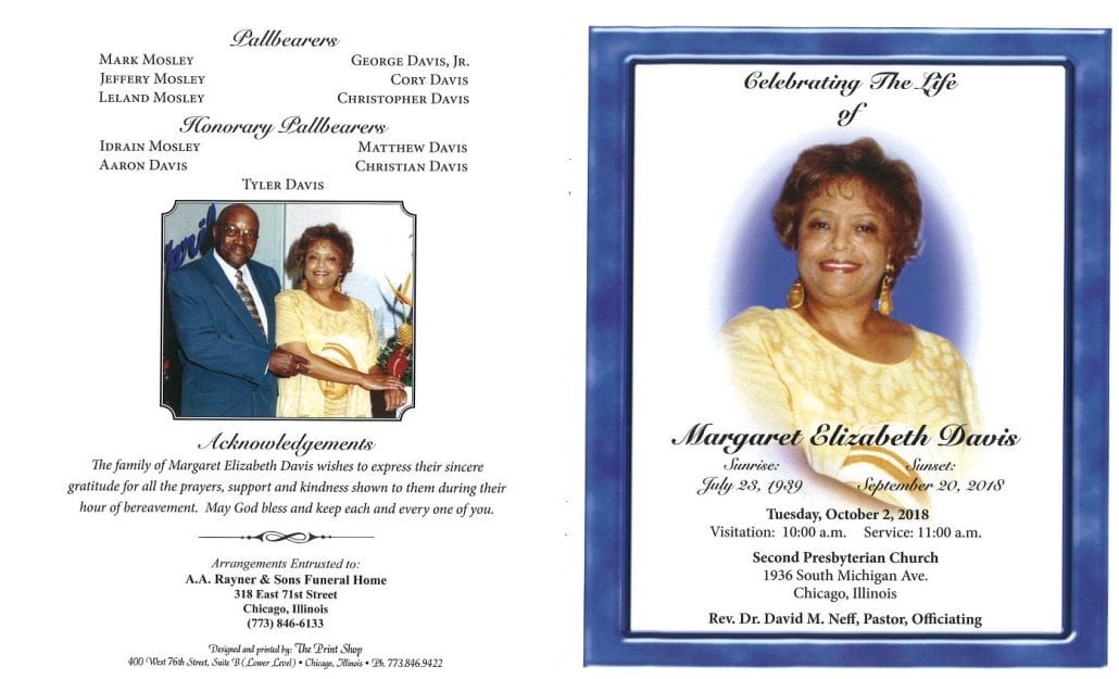 Margaret Elizabeth Davis obituary