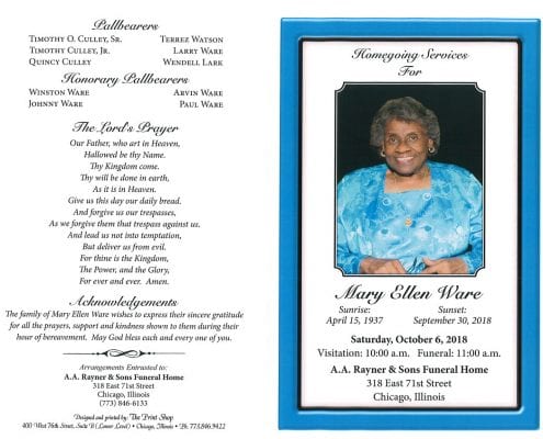 Mary Ellen Ware Obituary