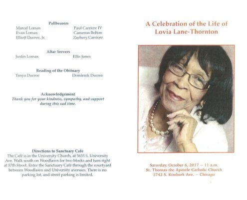 Lovia Lane Thornton Obituary