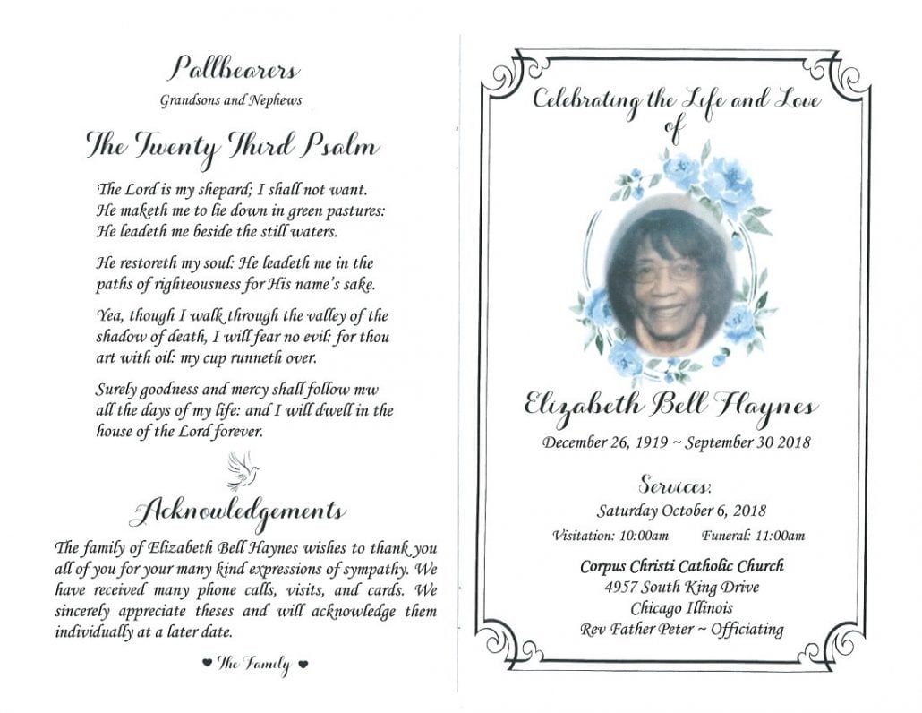 Elizabeth Bell Haynes Obituary