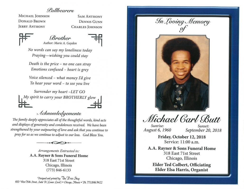 Michael Carl Butt Obituary