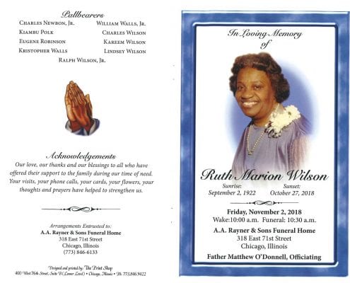 Ruth Marion Wilson Obituary