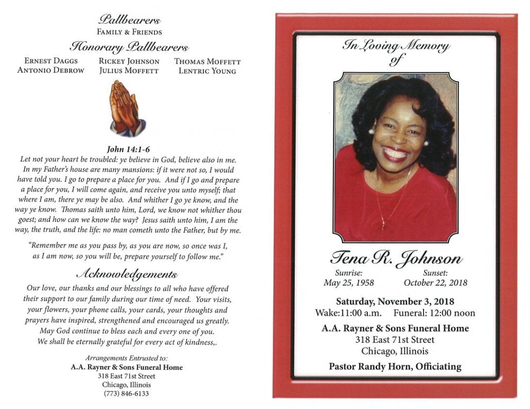 Tena R Johnson Obituary