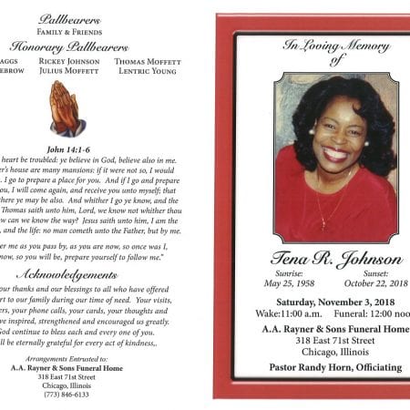 Tena R Johnson Obituary | AA Rayner and Sons Funeral Homes