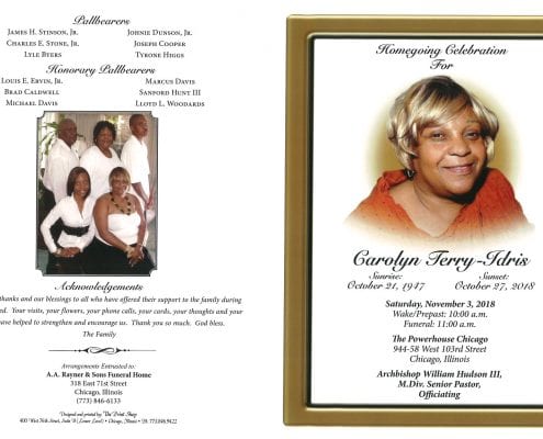 Carolyn Terry Idris Obituary