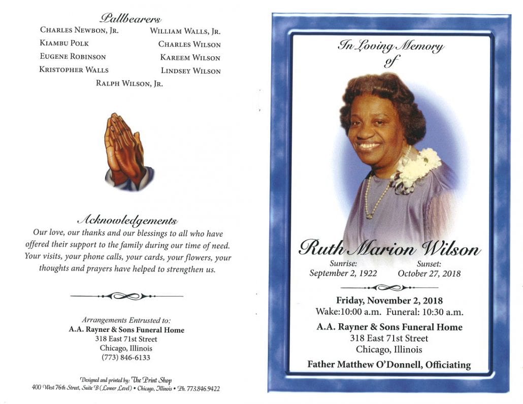 Ruth Marion Wilson Obituary