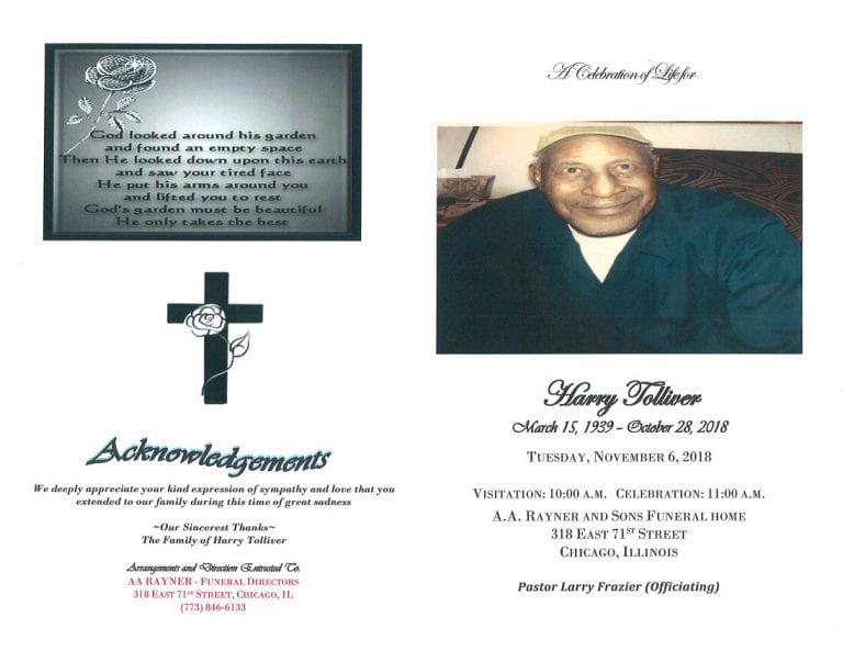 Harry Tolliver Obituary | AA Rayner and Sons Funeral Homes