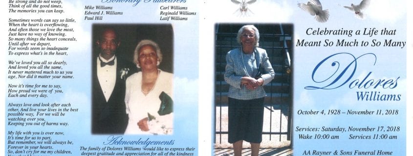 Dolores Williams Obituary