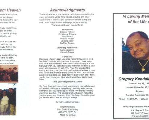 Gregory Kendall Smith Obituary