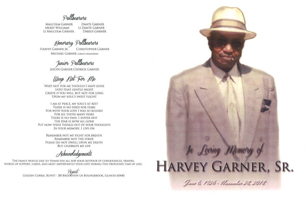 Harvey Garner Sr Obituary