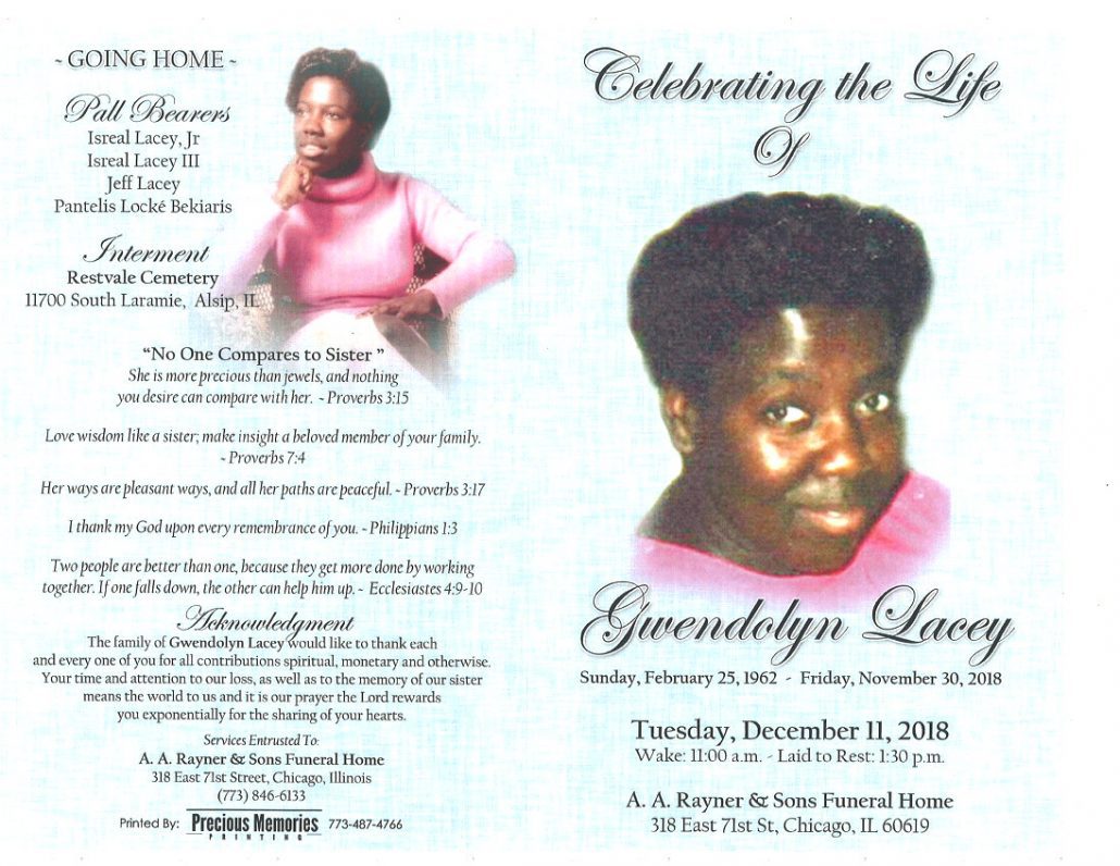 Gwendolyn Lacey Obituary
