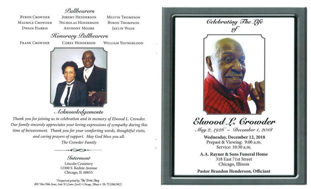 Elwood L Crowder Obituary