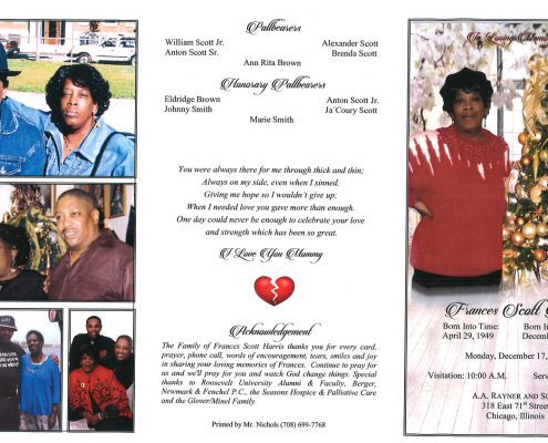 Frances Scott Harris Obituary