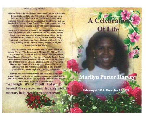 Marilyn Porter Harvey Obituary