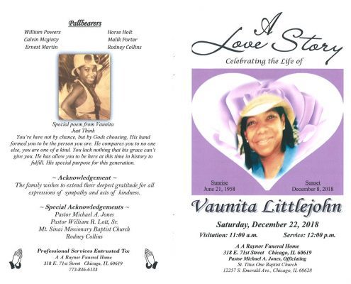 Vaunita Littlejohn Obituary