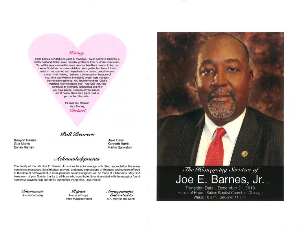 Joe E Barnes Jr Obituary