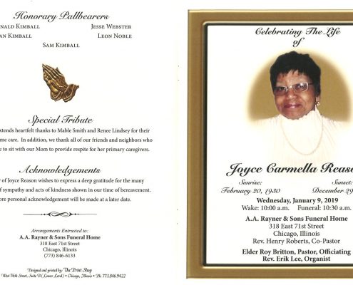 Joyce Carmella Reason Obituary
