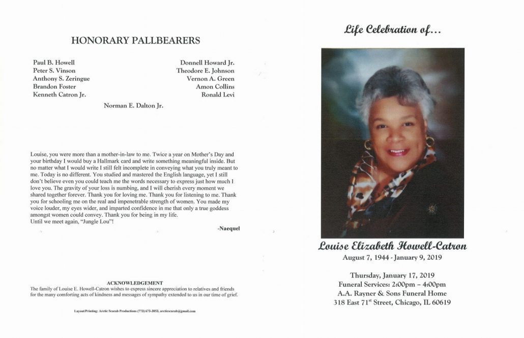 Louise Elizabeth Howell Catron Obituary
