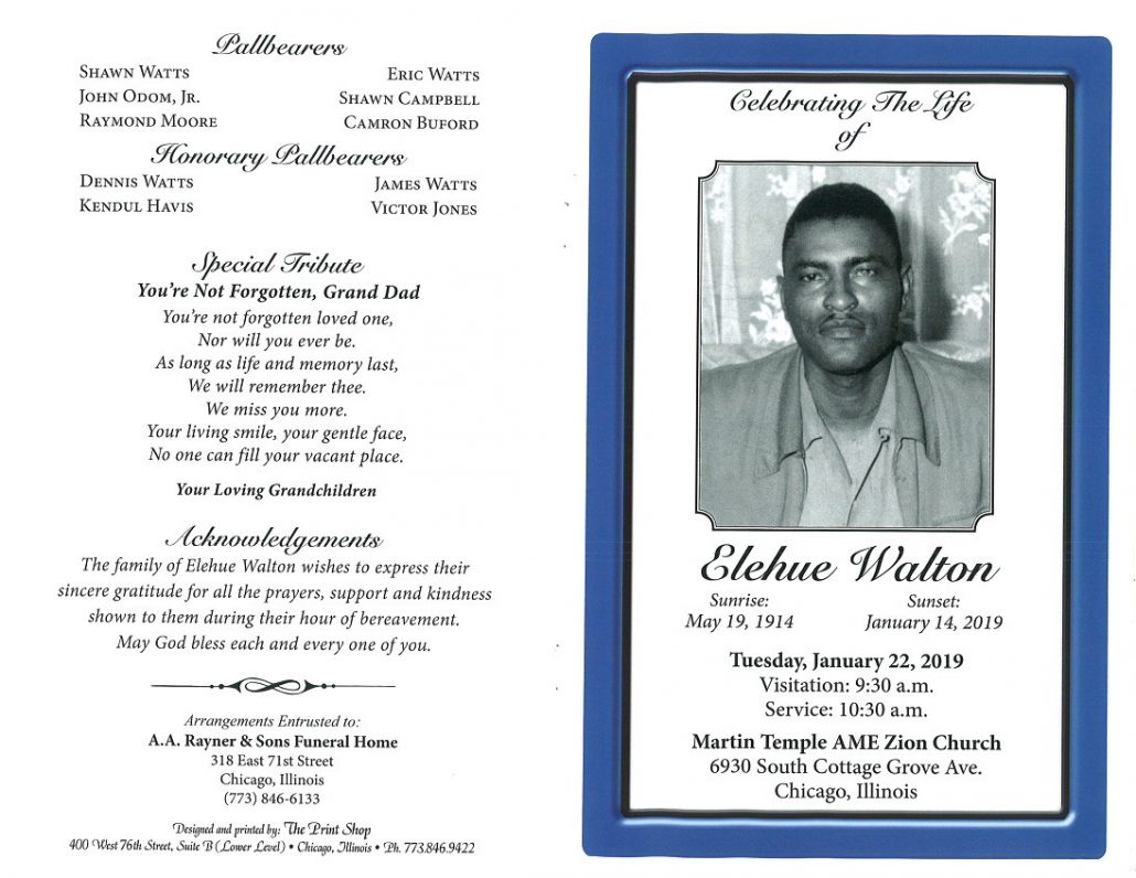 Elehue Walton Obituary