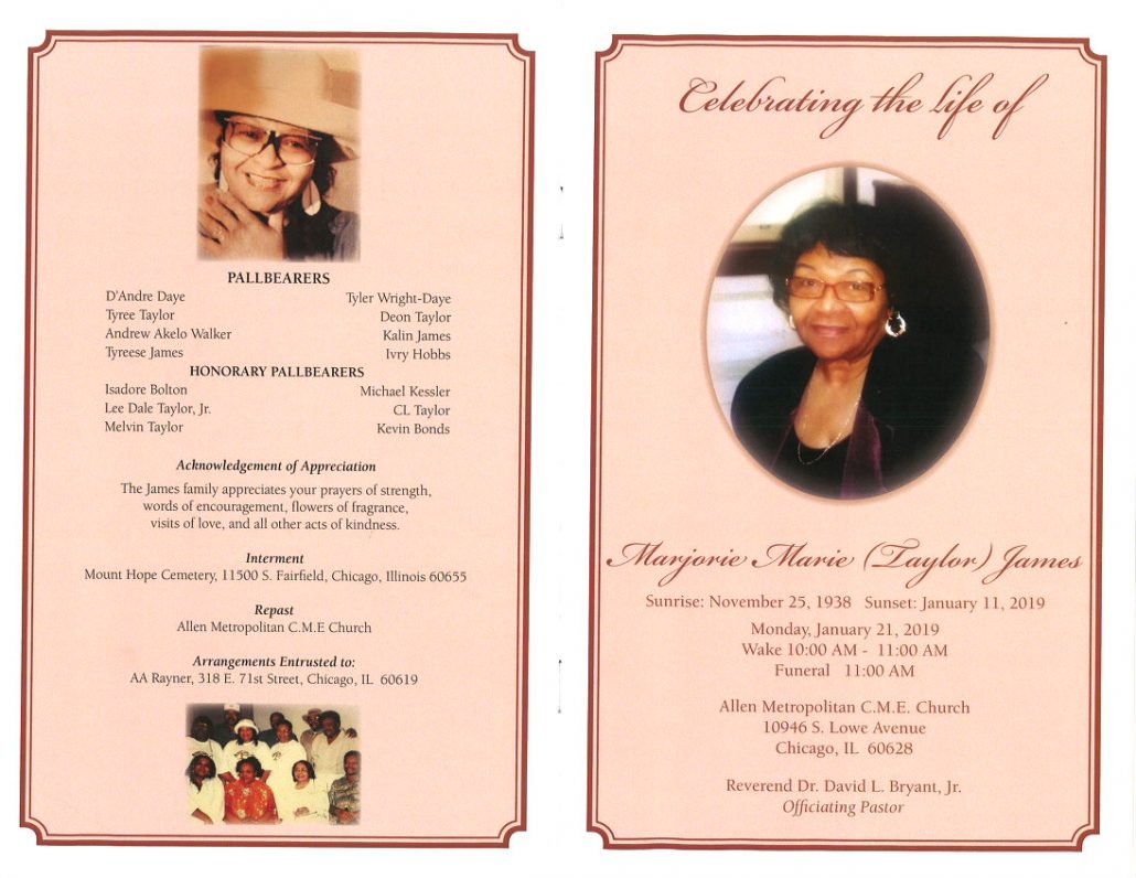 Marjorie Marie Taylor James Obituary