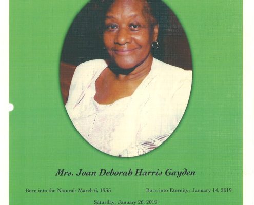 Mrs Joan Deborab Harris Gayden Obituary