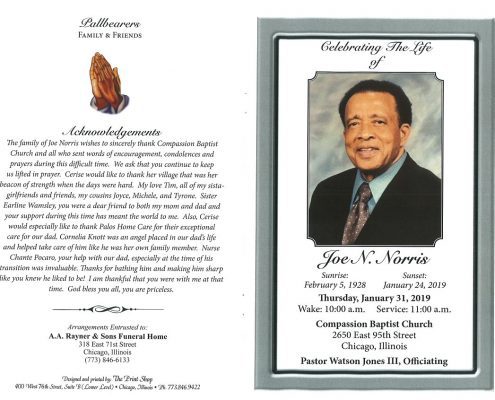Joe N Norris Obituary