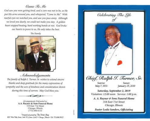 Chief Ralph I Turner Sr Obituary