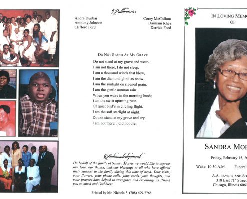 Sandra Morris Obituary