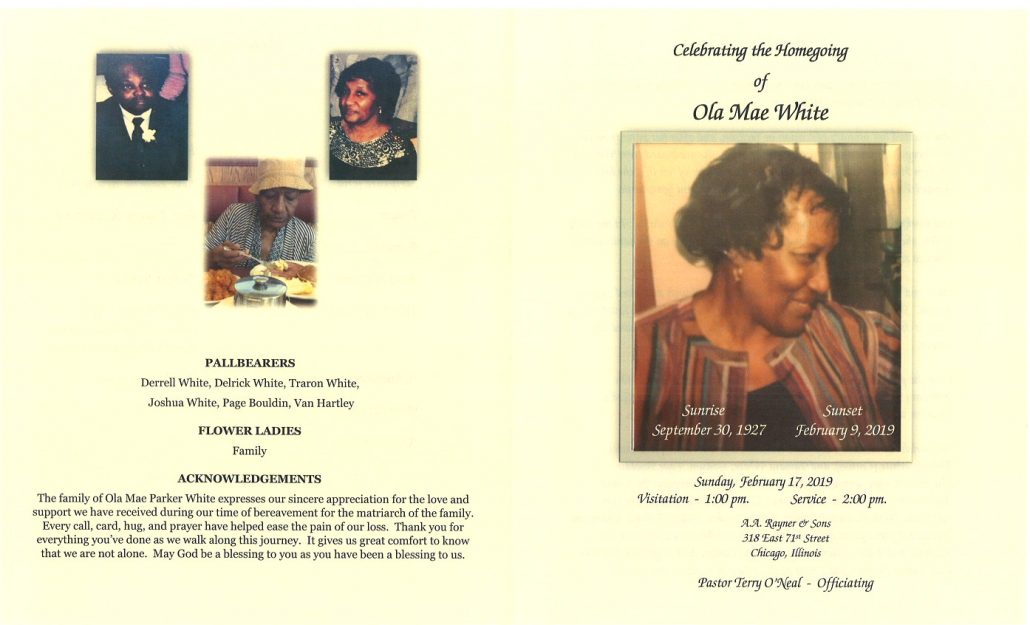 Ola Mae White Obituary