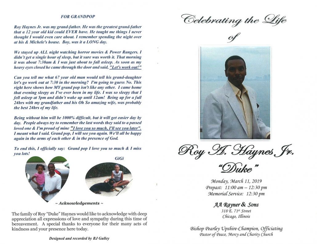 Roy A Haynes Jr Obituary