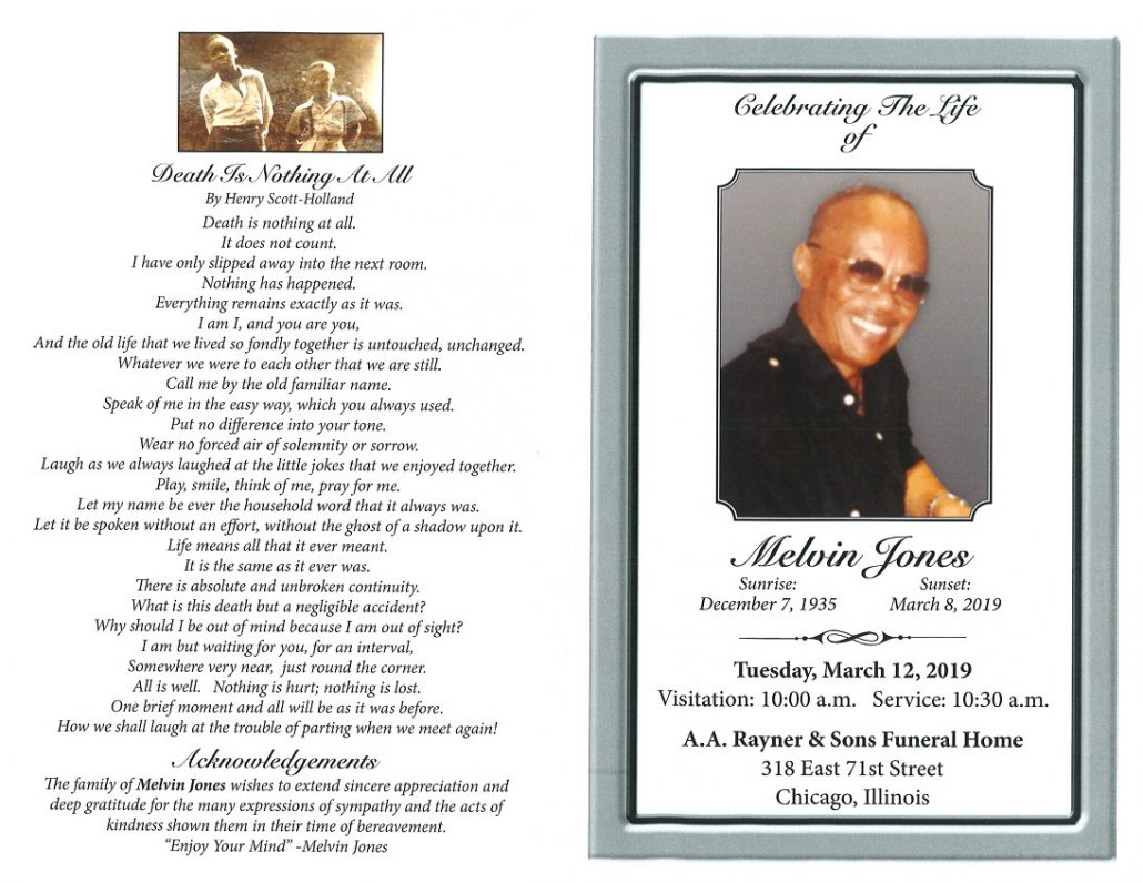 Melvin Jones Obituary