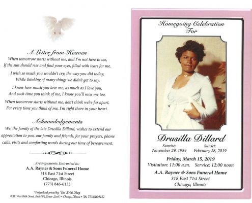 Drusilla Dillard Obituary