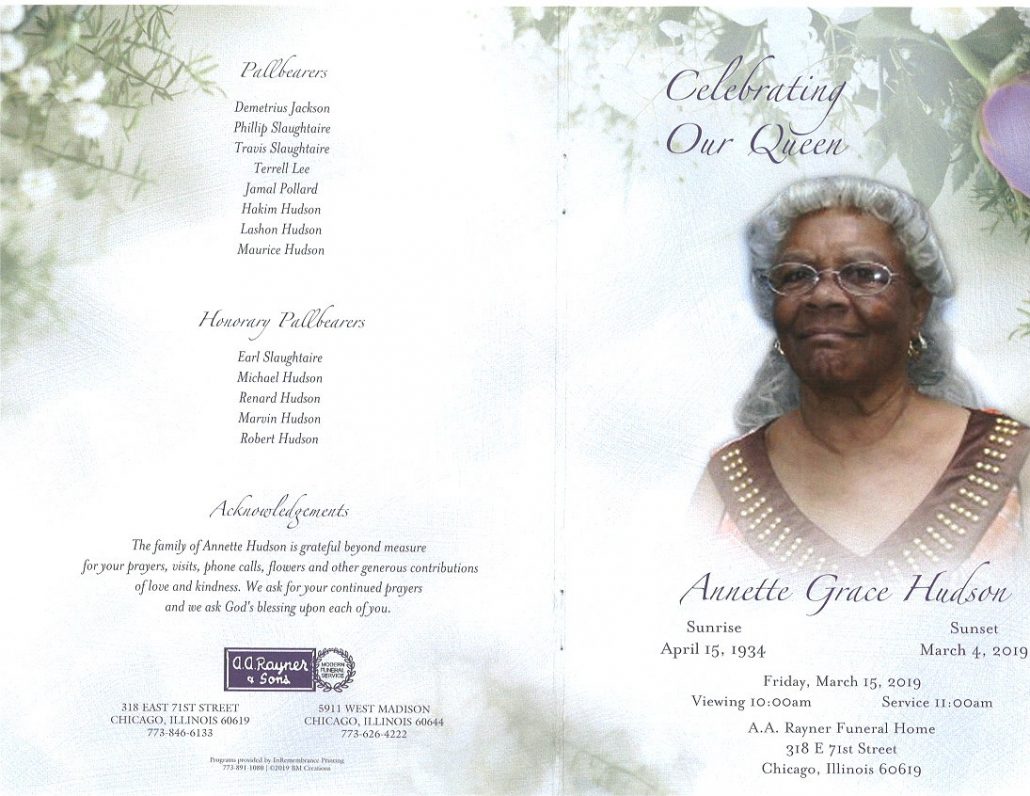 Annette Grace Hudson Obituary