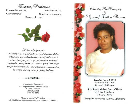 Queen Esther Brown Obituary