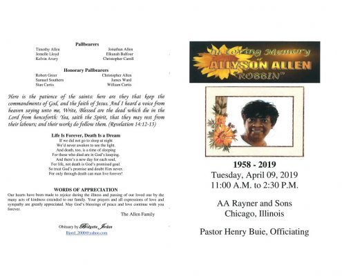 Allyson Allen Obituary