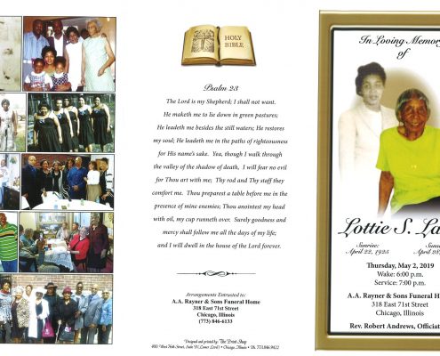 Lottie S Lane Obituary