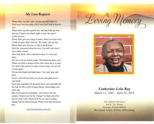 Catherine Lela Ray Obituary