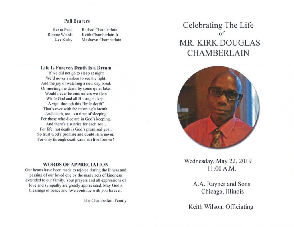 Kirk Douglas Chamberlain Obituary