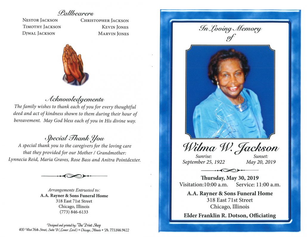 Wilma W Jackson Obituary