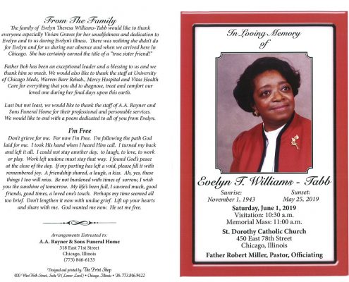 Evelyn Williams Tabb Obituary