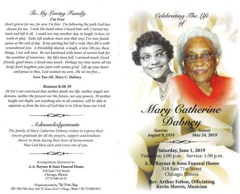 Mary Catherine Dabney Obituary