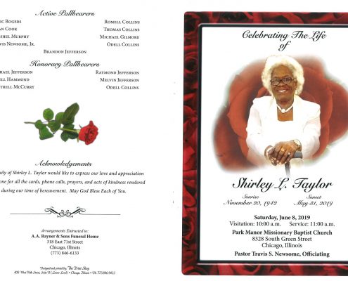 Shirley L Taylor Obituary