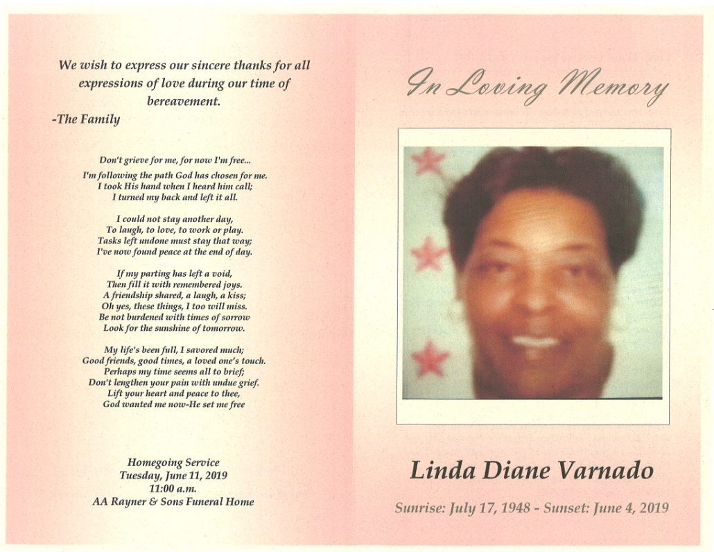 Linda Diane Varnado Obituary