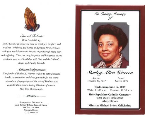 Shirley Alice Warren Obituary